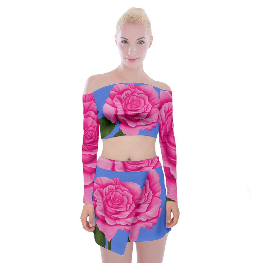 Roses Collections Bodycon Skirt Top Set