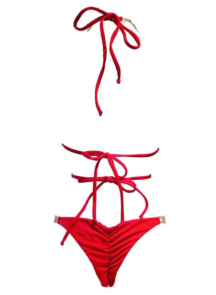 June Strappy Triangle Top & Tango Bottom - Red
