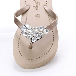 Chelsea Heart (Crystal) - Women's Flat Sandal