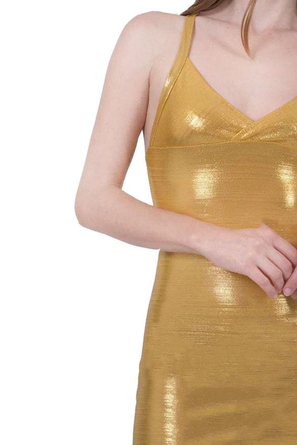 Ferrari Shiny Body-Con Gold Dress Medium