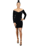 Hartford Off-Shoulder Velvet Mini Dress