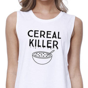 Cereal Killer Womens White Crop Top