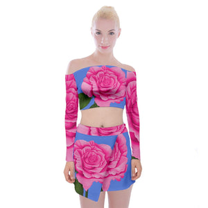 Roses Collections Bodycon Skirt Top Set