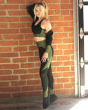 Trois Seamless Legging - Black With Green