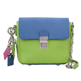 Tiny Leather Handbag -Blue/Lime (Option 1)