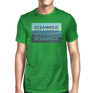 Oceanholic Photography Mens Green Tee Perfect Summer Cotton Top