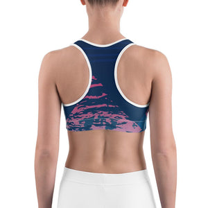 Women's Moisture Wicking Madeleine Rise & Go Sports Bra (White & Black Piping)