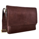 Aiden Leather Business Laptop Messenger Cross Body Bag