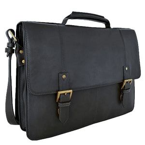 Hidesign Charles Large Double Gusset Leather 17" Laptop Compatible Briefcase Work Bag