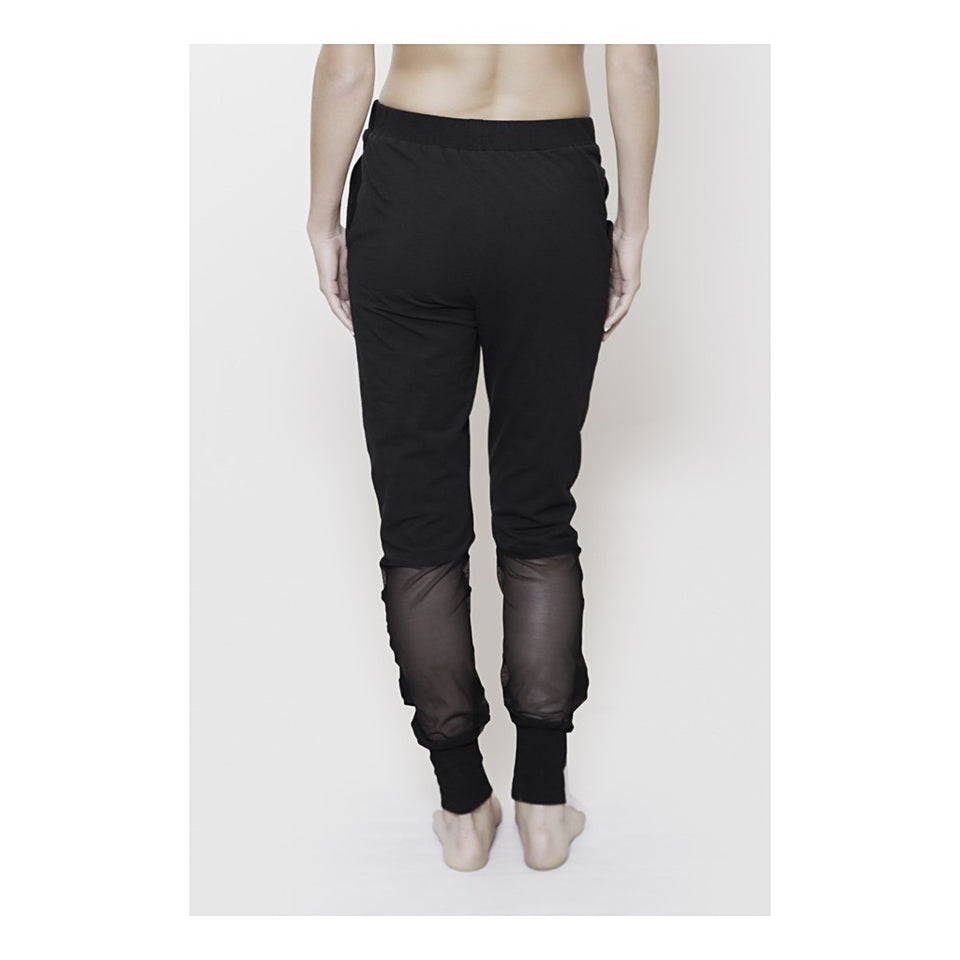Mesh panel track pants