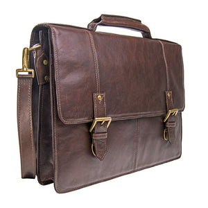 Hidesign Charles Large Double Gusset Leather 17" Laptop Compatible Briefcase Work Bag