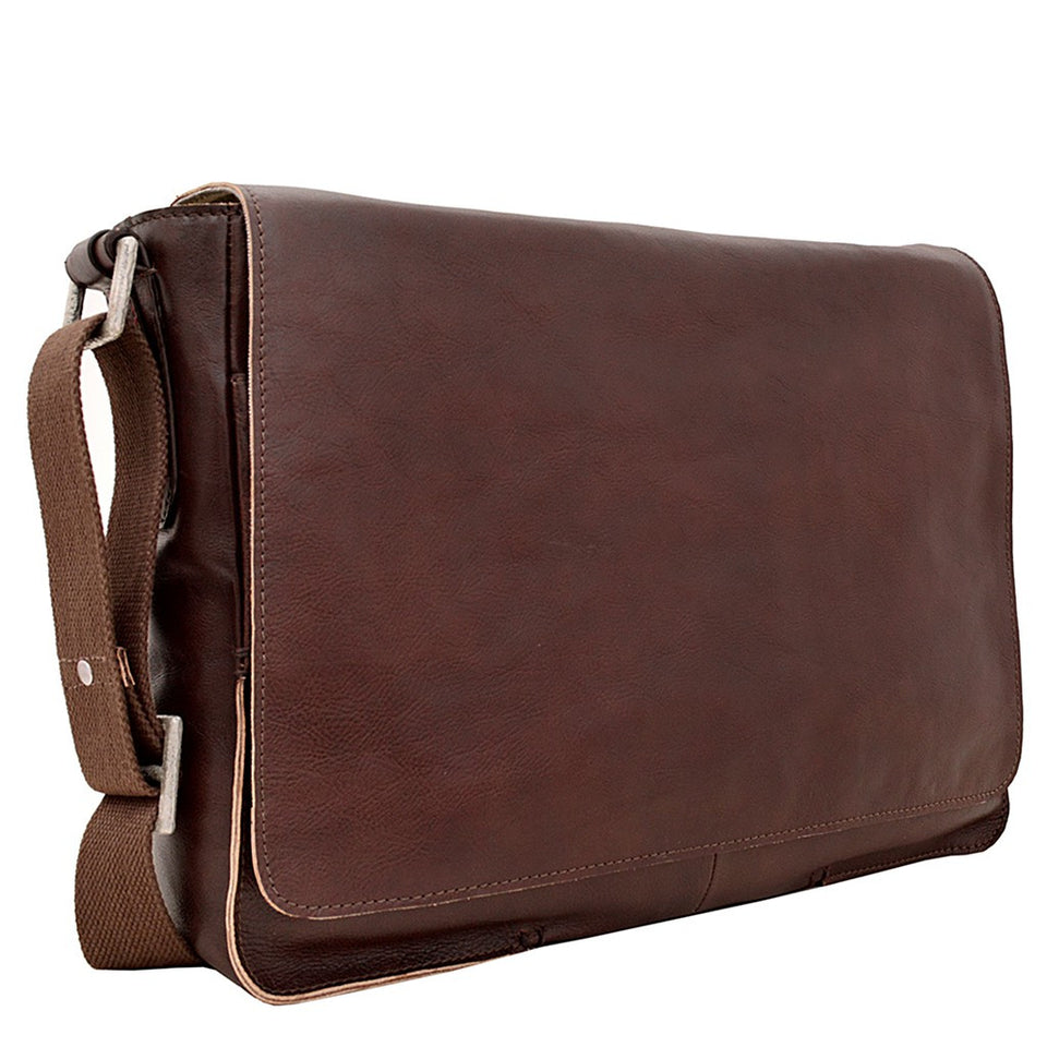 Hidesign Fred Leather Business Laptop Messenger Cross Body Bag