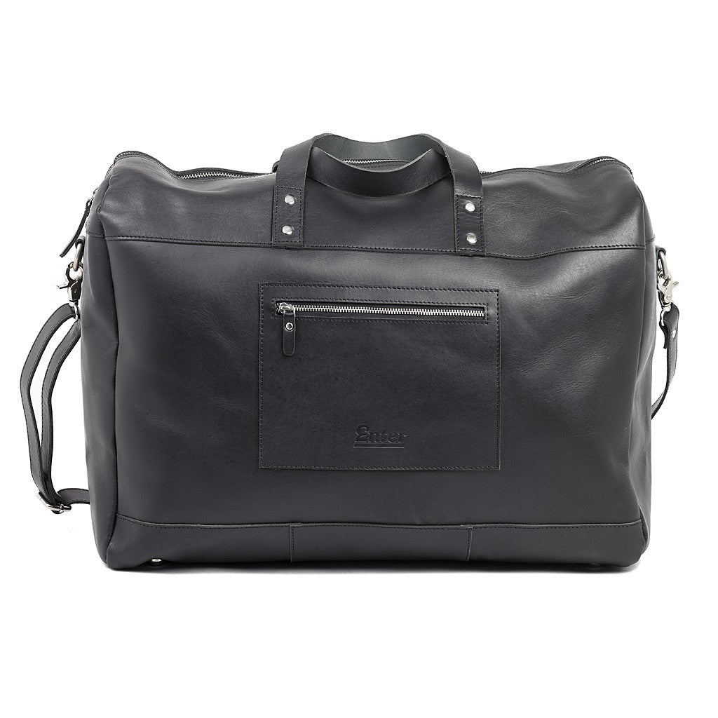 Black Leather Duffel Bag