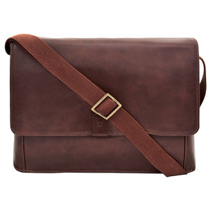 Aiden Leather Business Laptop Messenger Cross Body Bag