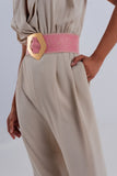 Wide Leg Jumpsuit in Beige