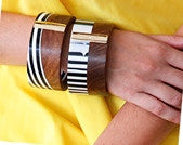 Brazilian wood cuff with Silver - Anthony's Emporium