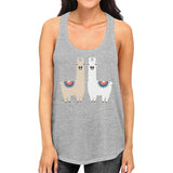 Llama Pattern Womens Cute Graphic Workout Gym Tank Top Racerback