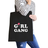 Girl Gang Rose Black Canvas Bag Gift Ideas for Girls Tote Bags