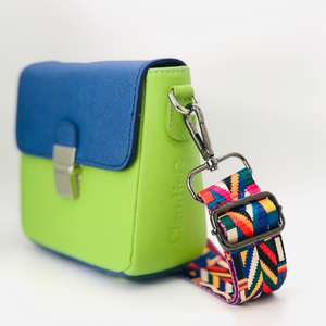 Tiny Leather Handbag -Blue/Lime (Option 2)