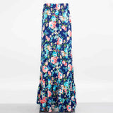 Flared Bottom Flower Maxi Skirt