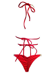 June Strappy Triangle Top & Tango Bottom - Red