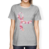 Pink Floral Ribbon Womens Shirt
