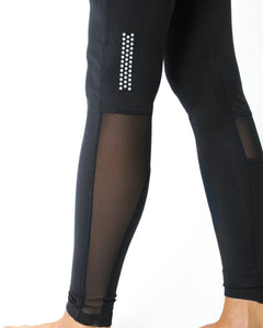 Energique Athletic Leggings With Reflective Strips and Mesh Panels by Savoy Active