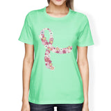 Pink Floral Ribbon Womens Shirt