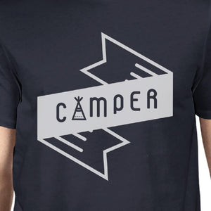 Camper Mens Navy Short Sleeve Top Mountain Graphic T Shirt for Him