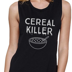Cereal Killer Womens Black Muscle Top