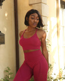 Ketana Seamless Legging With Cutouts - Burgundy