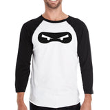 Ninja Eyes Mens Black and White BaseBall Shirt