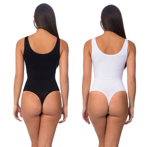 Seamless Shaping Bodysuit With Thong Bottom 2 Pack