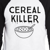 Cereal Killer Mens Black and White Baseball Shirt