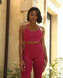 Ketana Seamless Legging With Cutouts - Burgundy