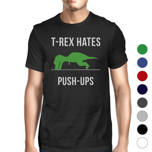 T-Rex Push Ups Mens Funny Workout Shirts Lightweight Cotton T-Shirt