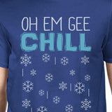 Oh Em Gee Chill Snowflakes Mens Royal Blue Shirt