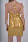 Ferrari Shiny Body-Con Gold Dress