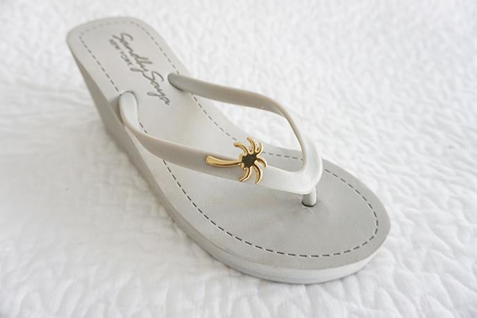 Gold Palm Tree - Women's High Wedge