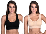 Most Comfortable Bra Top Black and Nude - 2 Pack