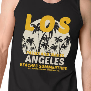 Los Angeles Beaches Summertime Mens Black Tank Top