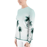 Women's Palm Tree Performance Rash Guard UPF 40+