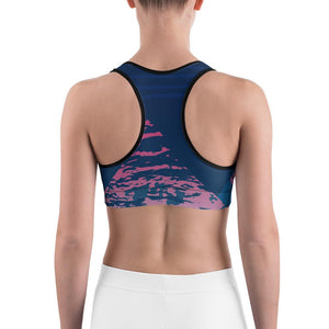 Women's Moisture Wicking Madeleine Rise & Go Sports Bra (White & Black Piping)