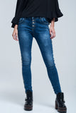 Jeans skinny with stripes on the side