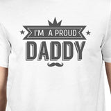 I'm a Proud Daddy Mens White Vintage Design Graphic T-Shirt for Men