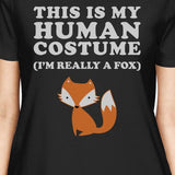 This Is My Human Costume Fox Womens Black Shirt