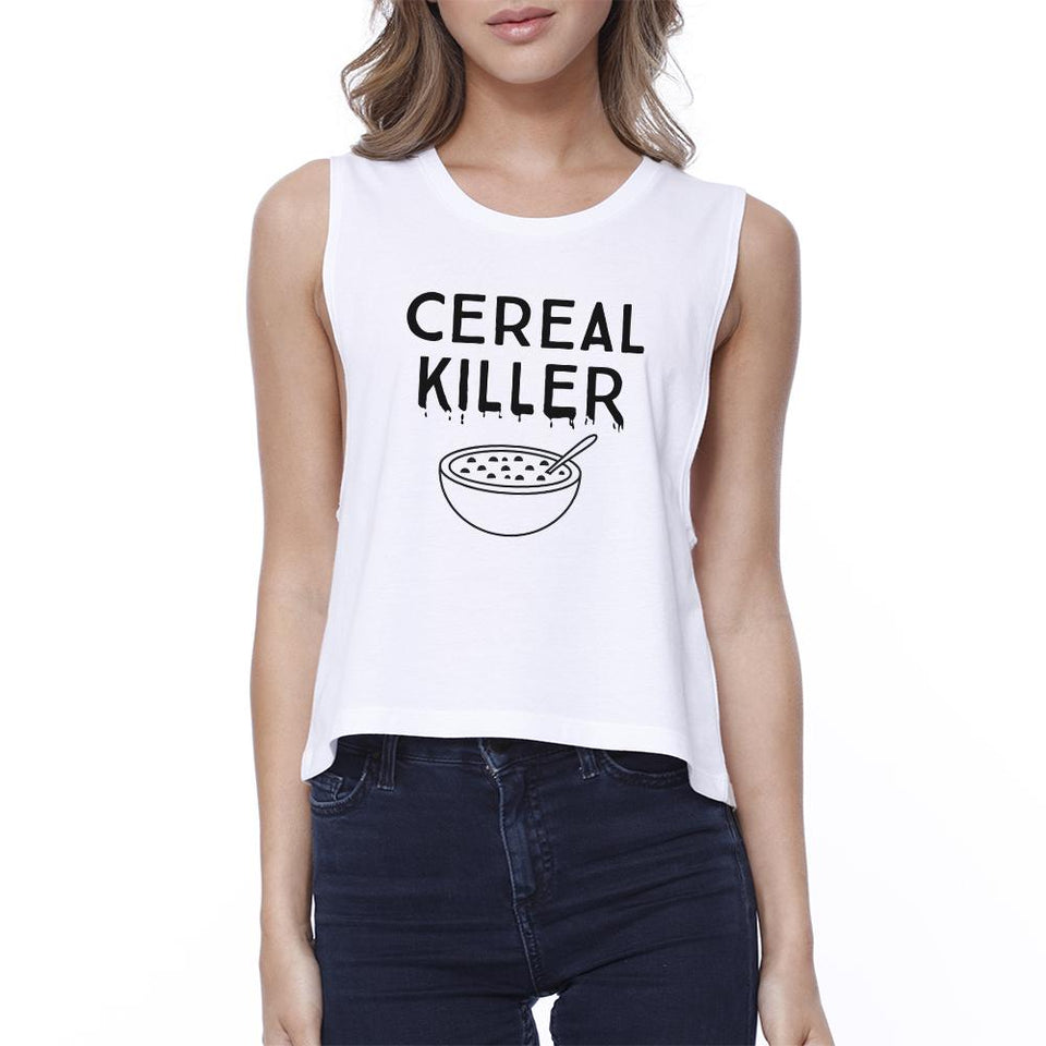 Cereal Killer Womens White Crop Top