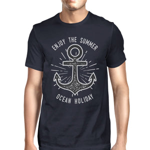 Enjoy the Summer Ocean Holiday Mens Navy Shirt