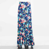 Flared Bottom Flower Maxi Skirt