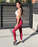 Ketana Seamless Legging With Cutouts - Burgundy